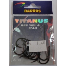 Anzois Barros Titanus Chinu-B nº4/0 10 Pcs